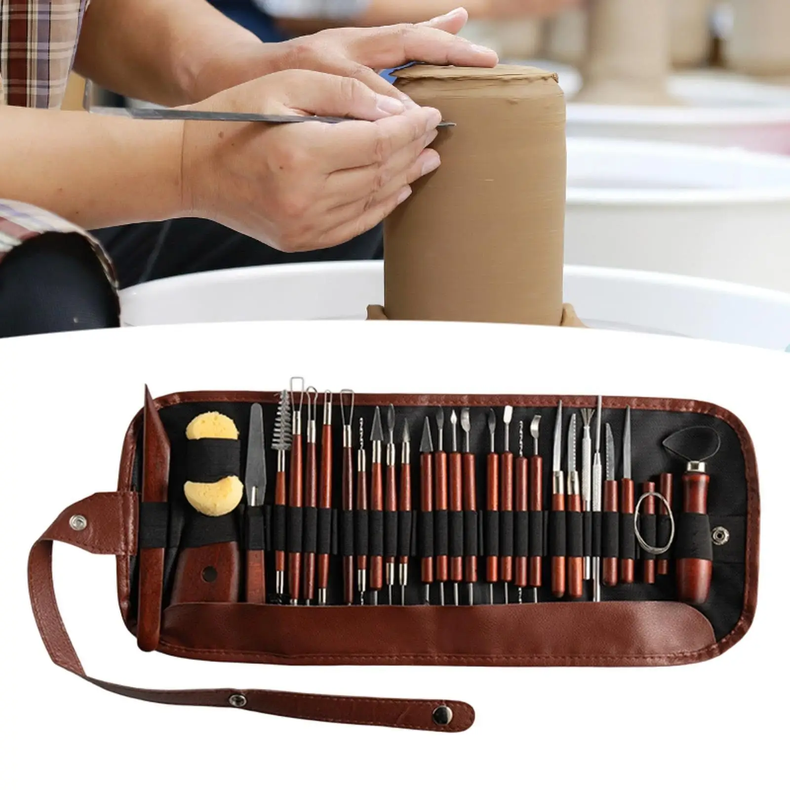 

Набор инструментов для лепки керамической глины, 30 шт., практические художественные ремесла, профессиональная форма, инструмент для моделирования глины, инструмент для скребков