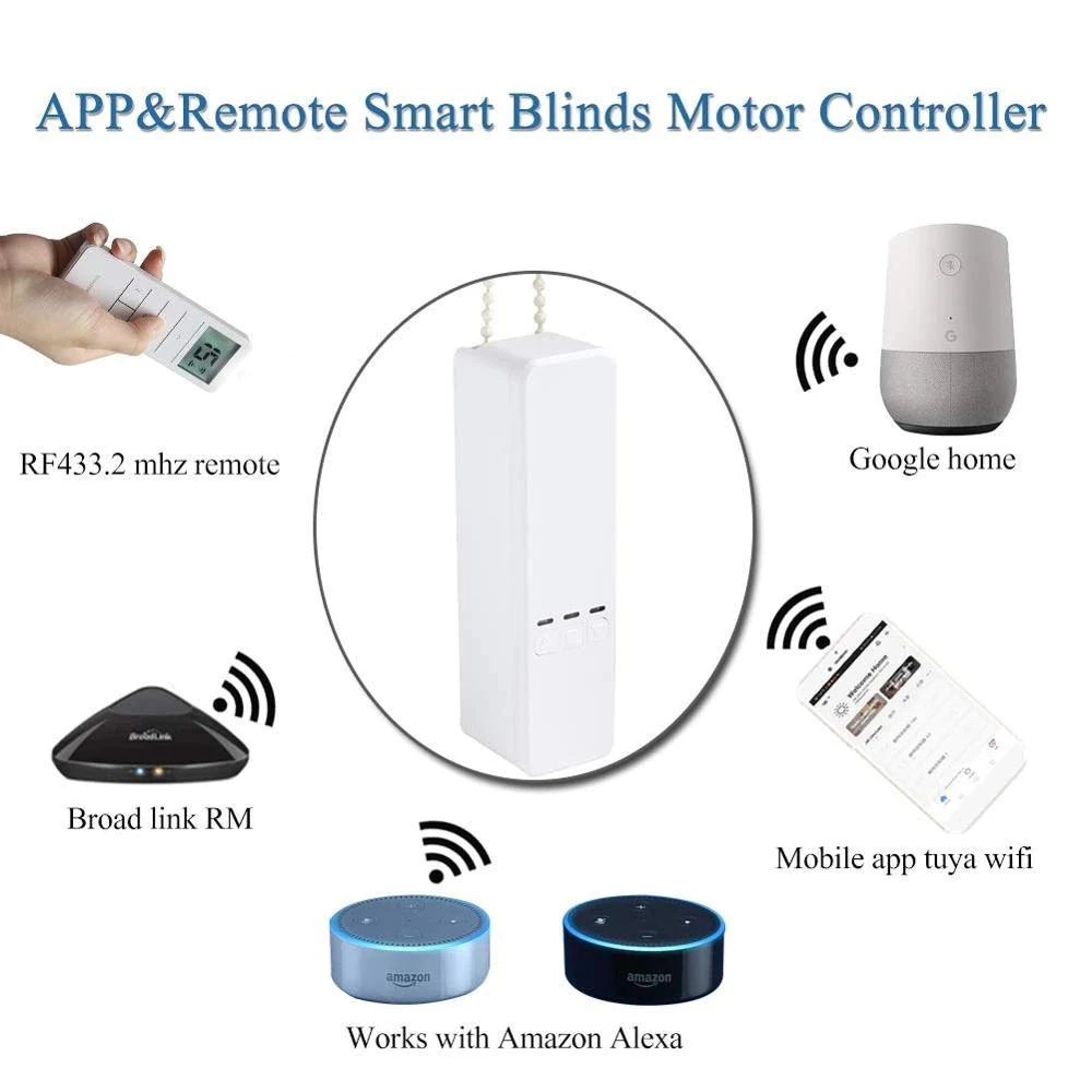 Zemismart WiFi Tuya controlador de sombra enrollable DIY Motor de persiana enrollable vida inteligente Alexa asistente de Google Control de voz