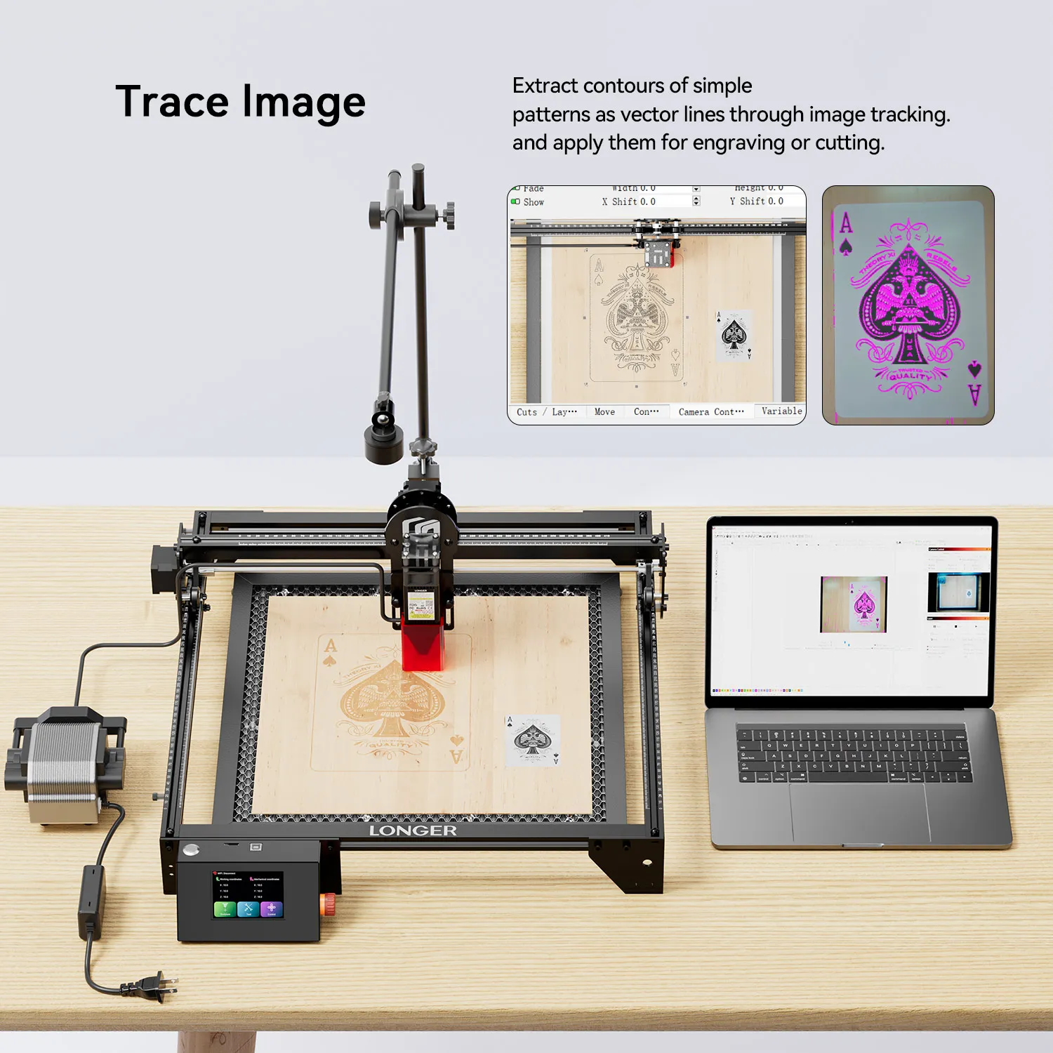Immagine 7: LightBurn Fotocamera per LONGER XTOOL SCULPFUN Atomstack Ortur IKIER CREALITY DUE TREES ACMER Macchina per incisione laser Parti per incisore