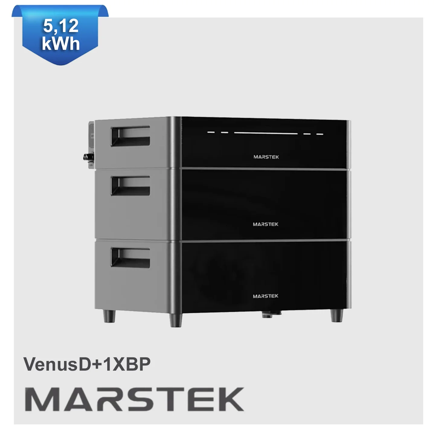 Marstek Venus D Balkonkraftwerk All-in-One Speicher 5120Wh, 2,2 kW Hybrid-Wechselrichter (AC-Kopplung), bis 4 kW PV-Eingang, Notstromfunktion, Erweiterbar Solarspeicher IP65, PV-Anlage Stromspeicher