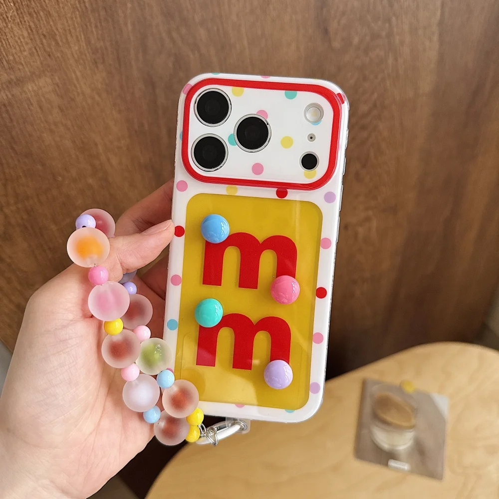 Korean INS 3D Dopamine Dot Pattern Phone Case Suitable For IPhone 17 Pro 16 Max 15 16 17 Pro Max 15 Pro Cute Girl Anti-Fall Case