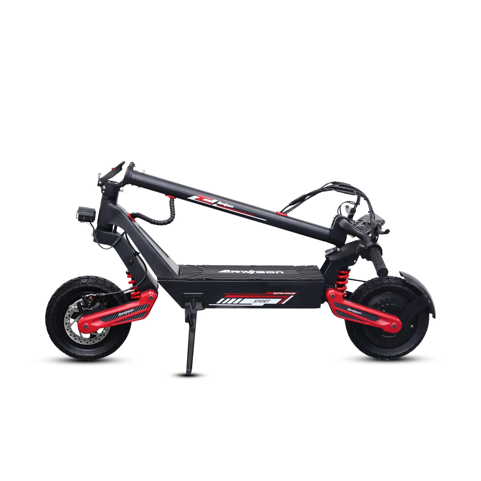 Arwibon 1000W Motor Electric Scooter 48V10.4AH Speed up to 23MPH 11 Inch Off-Road Tires Foldable Adult E-Scooter