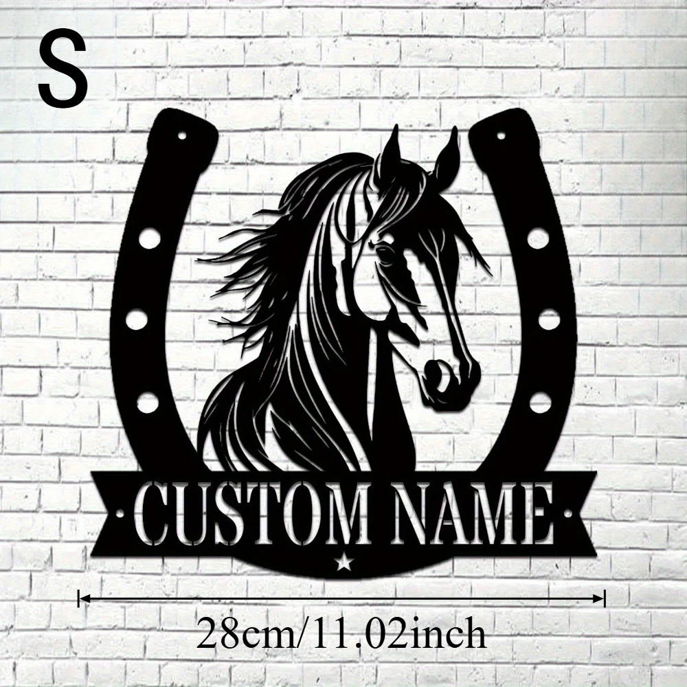 Custom Horse Head Metal SignS with Cross, Outdoor/Indoor Wall Art for Farmhouse/Ranch/Barn Decor, Perfect Gift for Horse Lovers