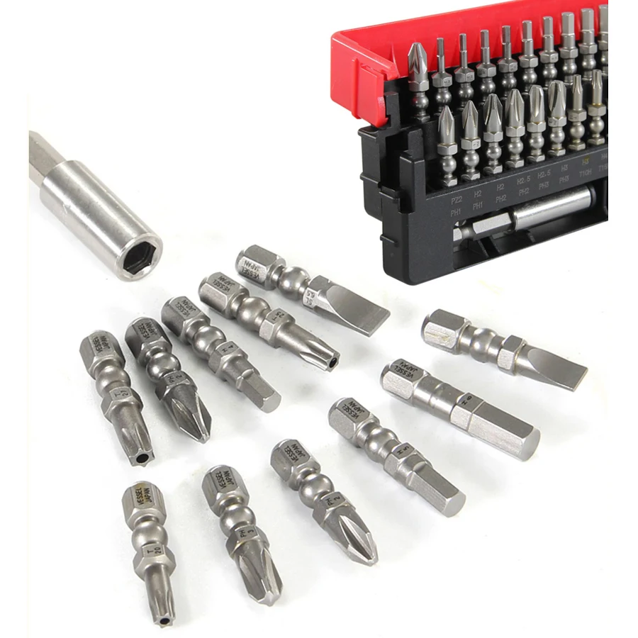 VESSEL IB31P03CSF Screwdriver Bits Set 31Pcs Impact Ball Torsion Bit with Magnetic Extension Bit in Slide Case Hand Tools