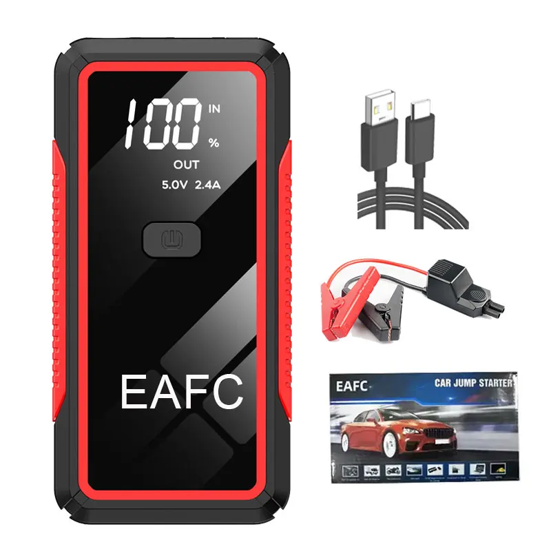 EAFC 2000A Peak Car Jump Starter & 10000mAh draagbare powerbank – Boost 12V benzine 6,0L / diesel 4,0L voertuigen