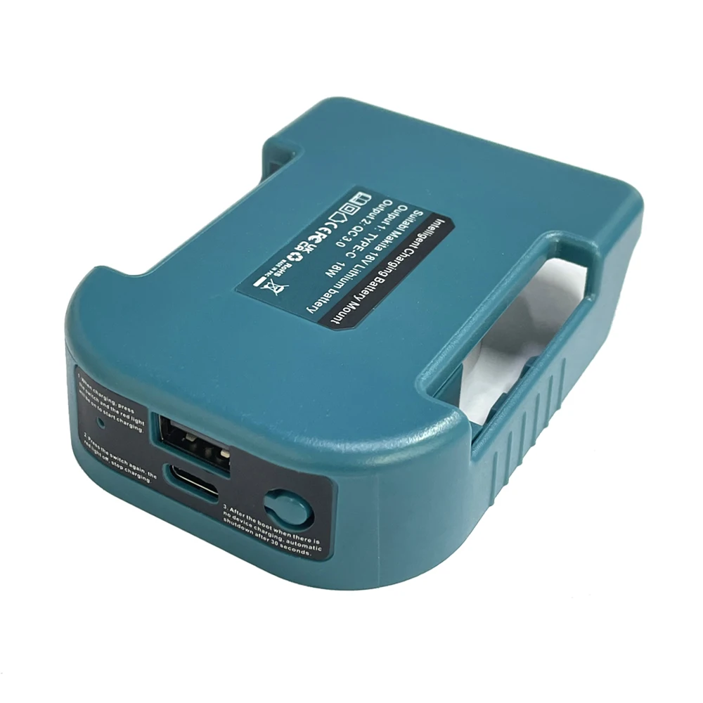 Makita 18V avec USB avec support de batterie de type C, adaptateur de chargeur, charge rapide, BL1840, BL1850, BL1860, 1 pièce