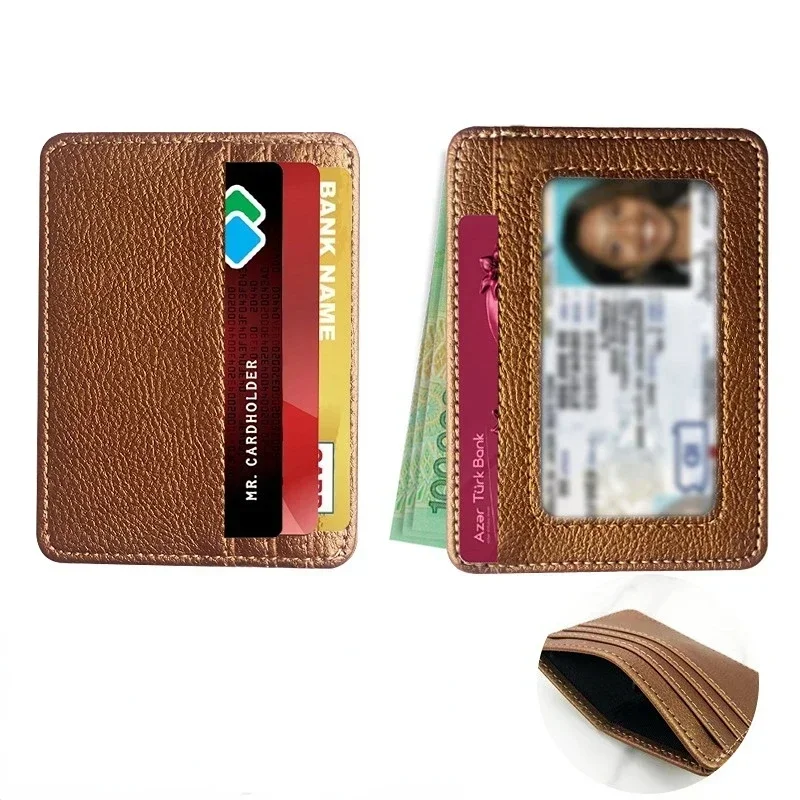 Cienki mini portfel ze skóry PU Slim Bank Credit Card Holder Multi Card Slots Men's Business Small ID Case for Man Purse Cardholder — zdjęcie 2