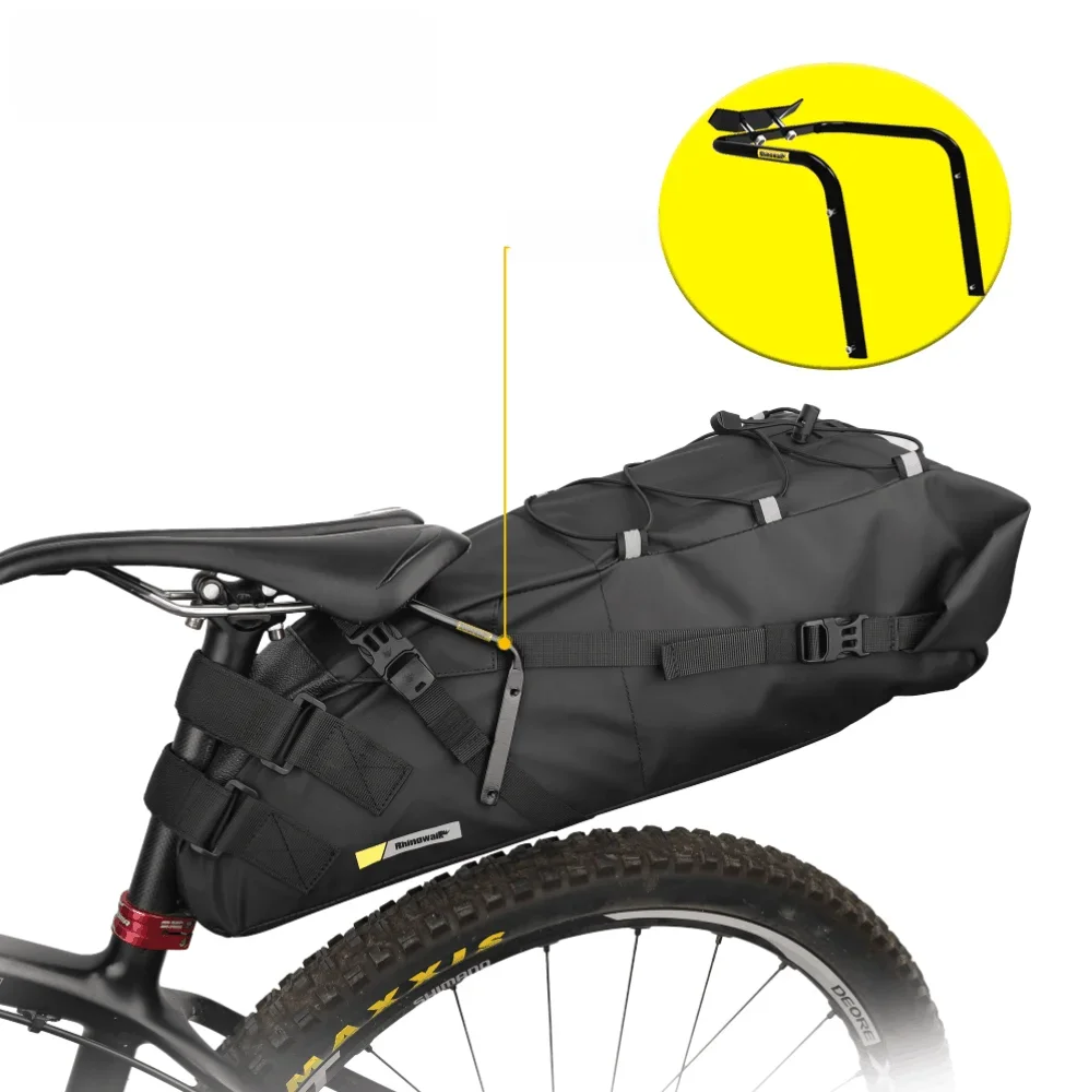 AliExpress Rhinowalk Bicycle Saddle Bag Stabilizer Bracket 10L-13L Big Capacity Waterproof Cycling Bag Rack MTB Pannier Tail Rear Bag