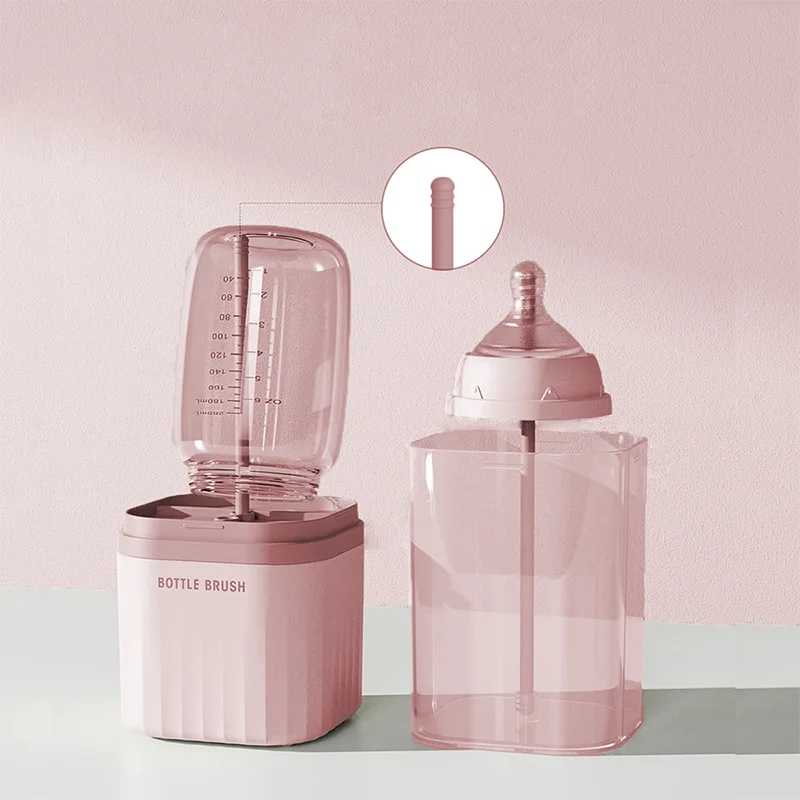 Conjunto de escova de garrafa de silicone multiuso-livre BPA, dobrável, para mamadeiras, copos, canudos, adequado para viagens, máquina de lavar louça Sa