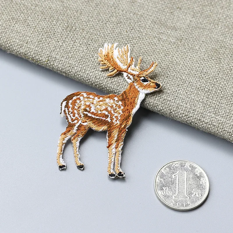Sika deer patch na kapelusz derby bag DIY naszywki na ubrania dla zwierząt na mały otwór na płaszczu klej na naklejce na ubrania — zdjęcie 2