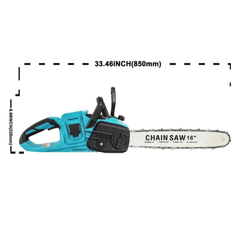 16-Zoll Bürstenlose Elektrische Kettensäge 3500W Kabellose Akku-Astsäge Holzbearbeitungs-Elektrowerkzeug Handgehaltener Gartenschneider mit 2 Stück 21V Akkus – Detail 3