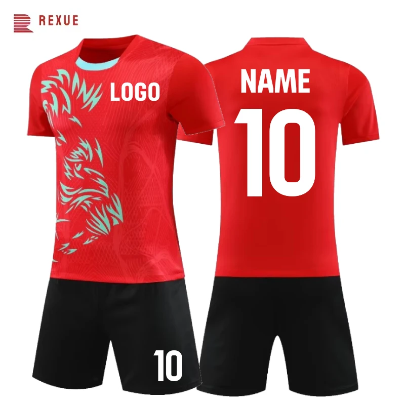 New Soccer Jerseys Team Uniform For Men Children Quick Dry Custom Name Number Football Suit 2 Pieces Breathable Sport Suits