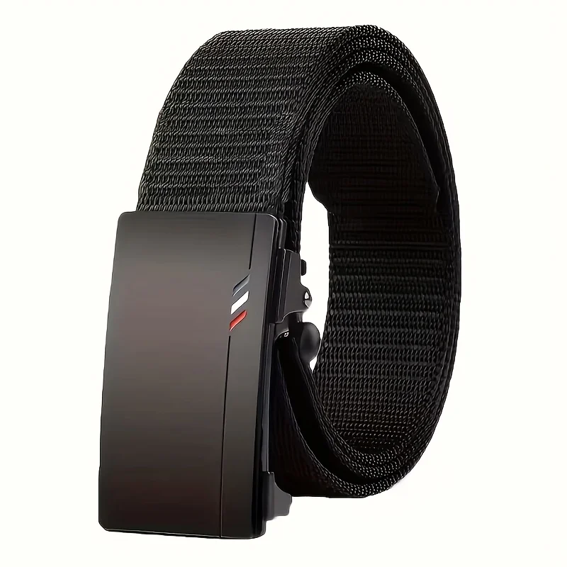 1Pcs Mode-Business herren Gürtel Echte Luxus Marke Freizeit Gürtel Automatische Schnalle Gürtel Leinwand Gürtel Mit Cargo Hosen jeans Gürtel – Detail 4