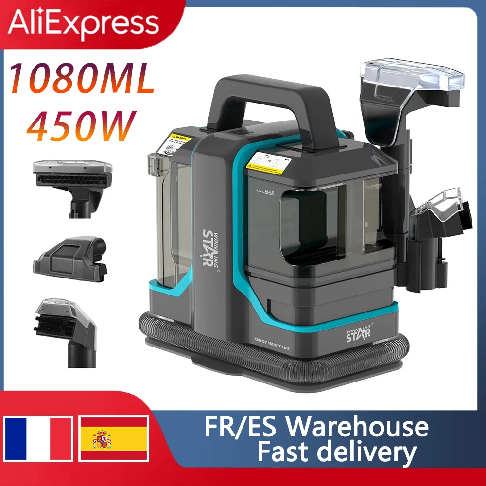 Carta portatile da 450 W ad alta potenza Spot Clean 15KPa per WC per divano Spray per cereali