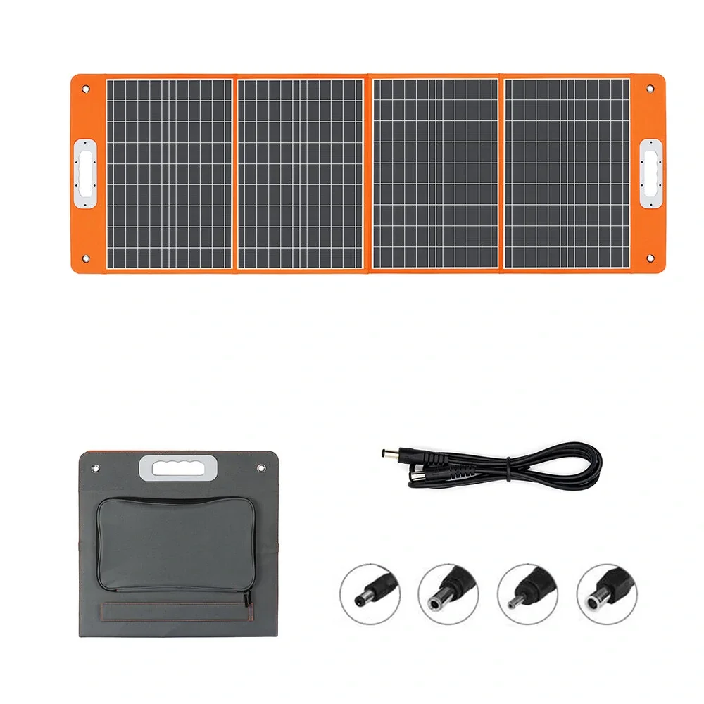 Pannello Solare Pieghevole FF Flashfish TSP18V100W, Caricatore Solare Portatile Con Uscita Dc/Usb Per Campeggio, Camper E Roulotte-image