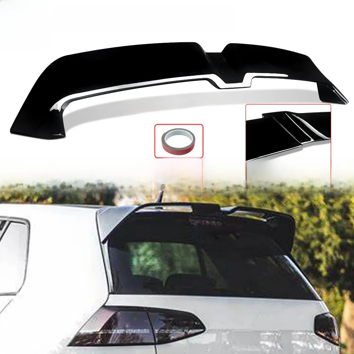 Vervangen Voor Volkswagen VW Golf MK7 MK7.5 Oettinger Stijl Dakspoiler Kap Gloss Black ABS Plastic Achtervleugel Lip Trim stok - afbeelding 2