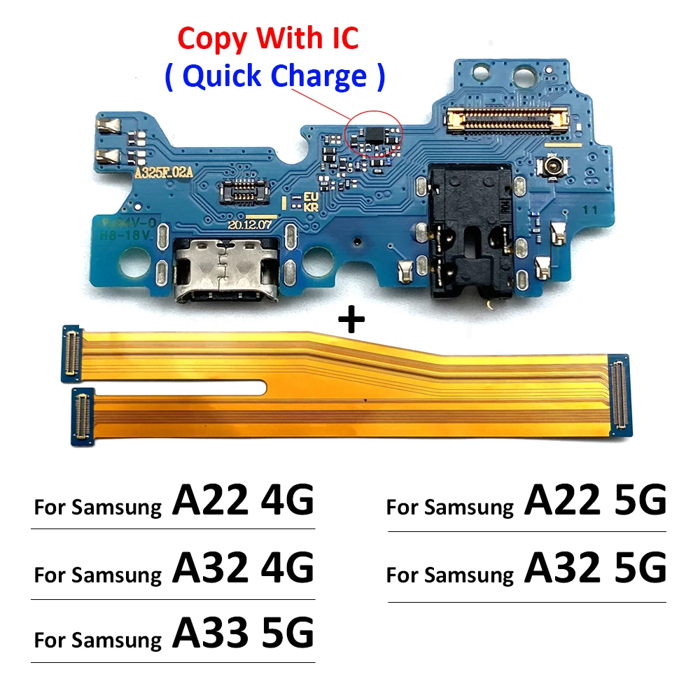 For Samsung A22 A32 A33 A53 A73 A72 A24 A54 A34 4G 5G Dock Connector USB Charger Charging Port Mainboard Main Flex Cable