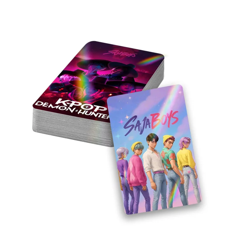 30pcs K-POP Demon Hunters HUNTR/X & Saja Boys Holographic LOMO Cards Set - Double Sided HD Photocards with Stickers, Anime Colle