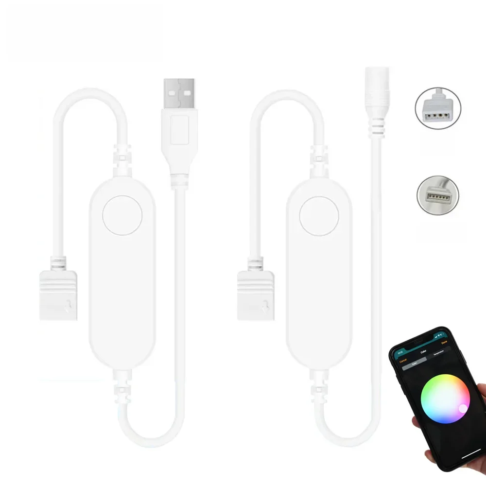 Homekit WiFi Smart LED Controller Dimmer 5V USB DC 12V 24V Siri Voice Control dla RGB RGB+CCT RGBCW Strip Light 4 Pin 6 Pin — zdjęcie 2