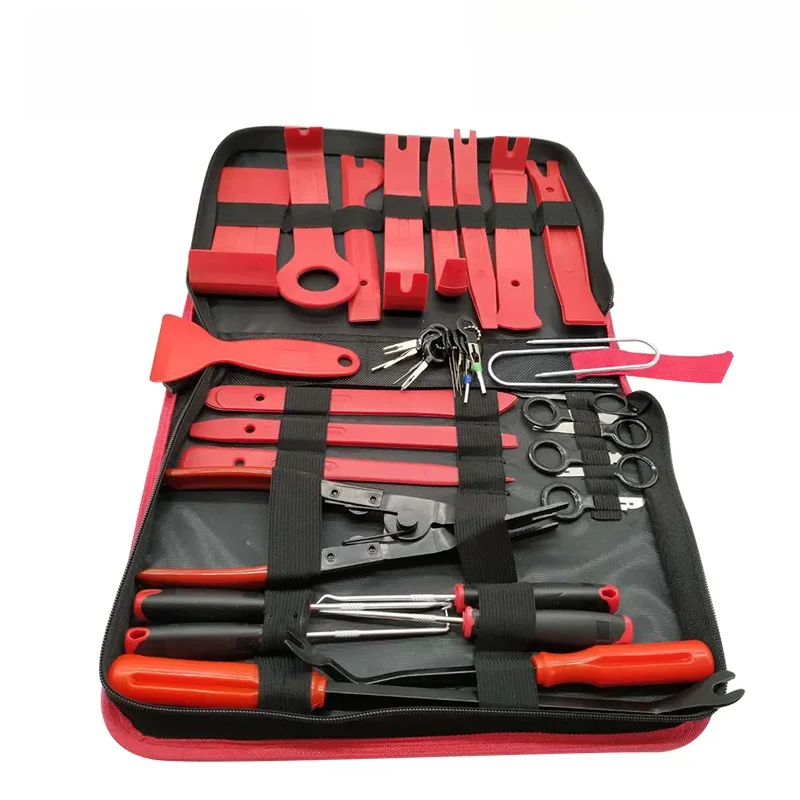 Outils de voiture kit de démontage intérieur de voiture outil de retrait de garniture en plastique extracteur de clips de voiture outils de panneau de bricolage pour ensemble d'extracteur de garniture