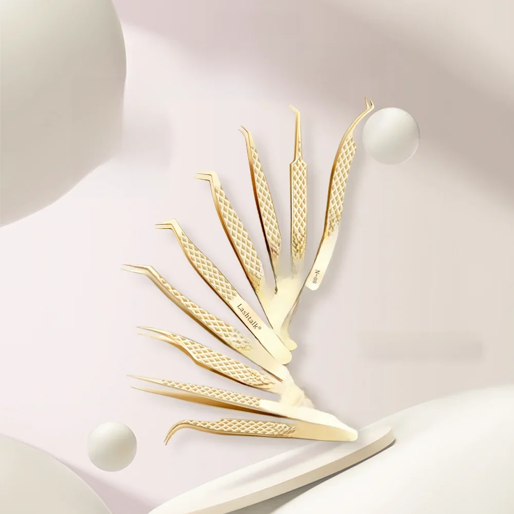 Pince à épiler en acier inoxydable pour extension de cils, outils de maquillage, volume non magnétique, fournitures de faux cils, stationnaire, araku, précis