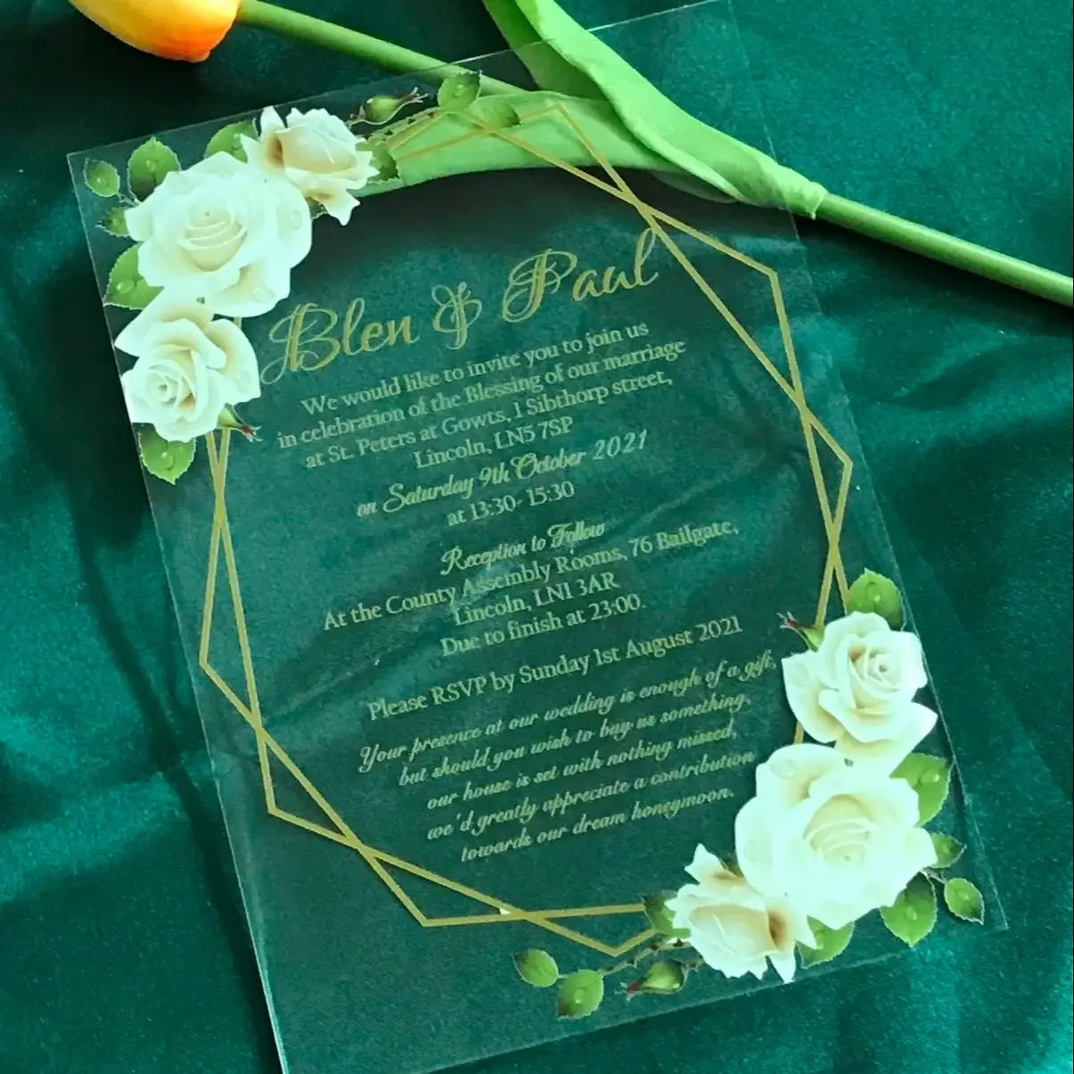 

Custom Acrylic Wedding Menu, Baby Shower Invitation,Invitation for Event,Birthday Invitation, 25PCs