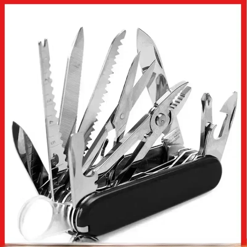 Mini nóż składany 30 podstawowych funkcji szwajcarskie narzędzie wielofunkcyjne EDC scyzoryki wojskowe kieszonkowe polowanie Outdoor Camping noże survivalowe — 2
