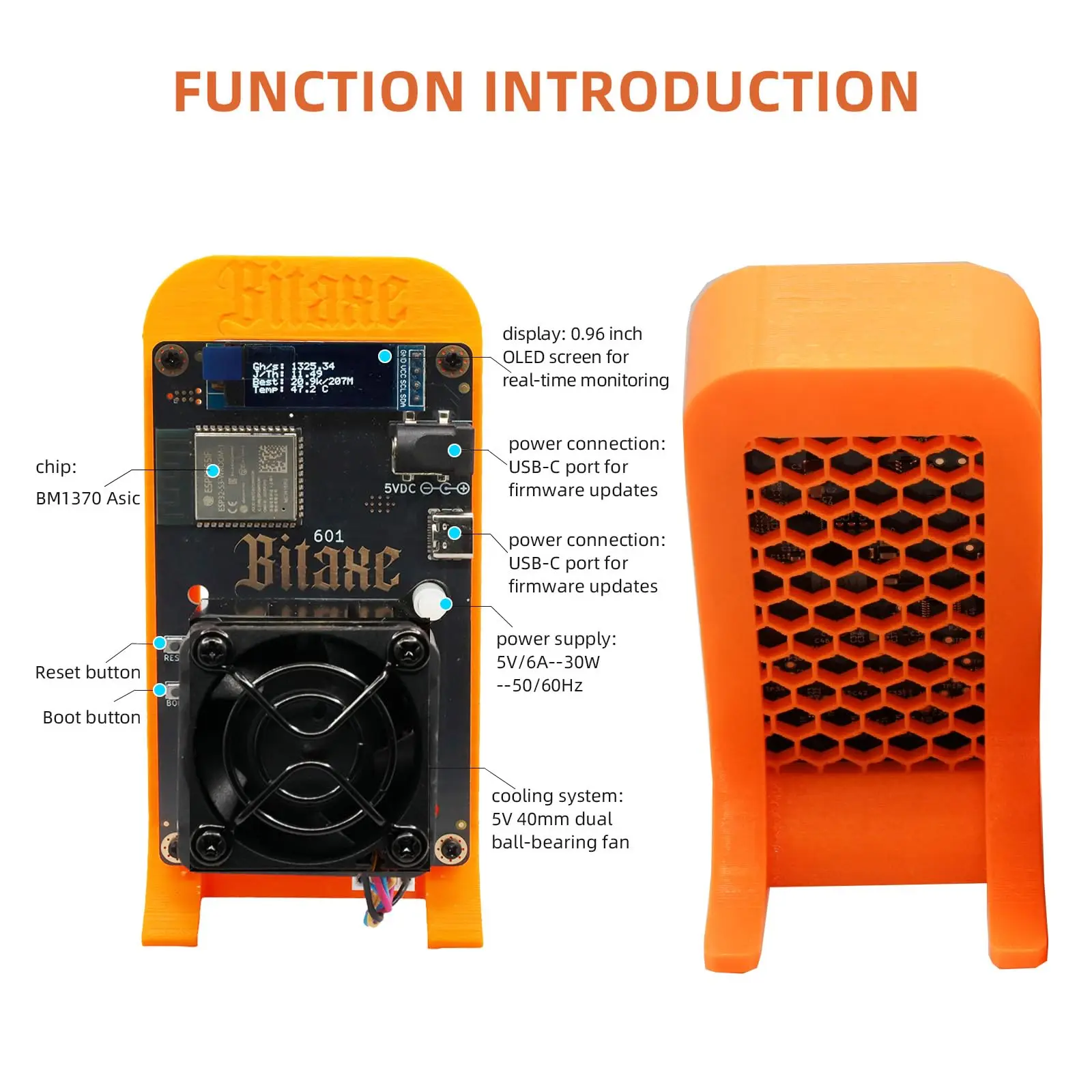 Bitaxe Gamma 601 Solo Bitcoins Miner 1.2TH/s BM1370 Asic Chip 18W BTC Lottery Crypto Miners Asik Bitcoins Mining Machine