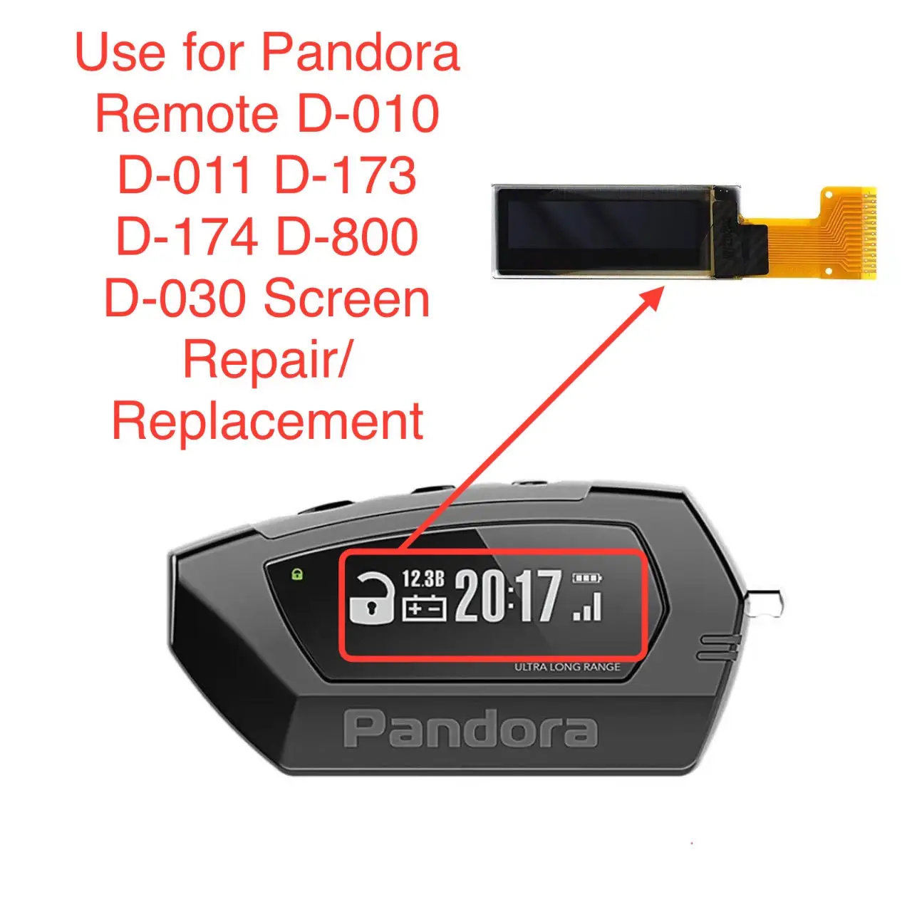New Pandora Remote D-010 D-011 D-173 D-174 D-800 D-030 Screen Oled Lcd Display Replacement/Repair