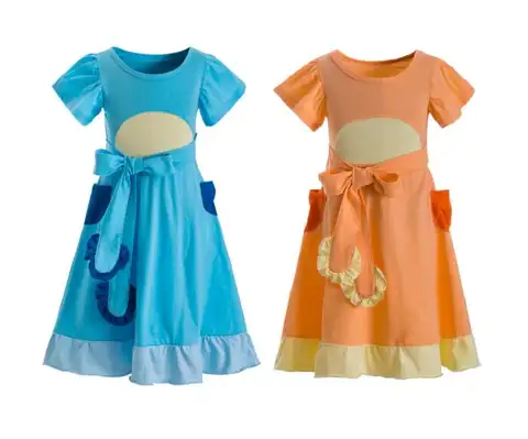 Blauer Hund Kinderkleid Halloween Cosplay Kostüm Blauer Hund Kostüm für Mädchen Blauer Hund Geburtstagsoutfit