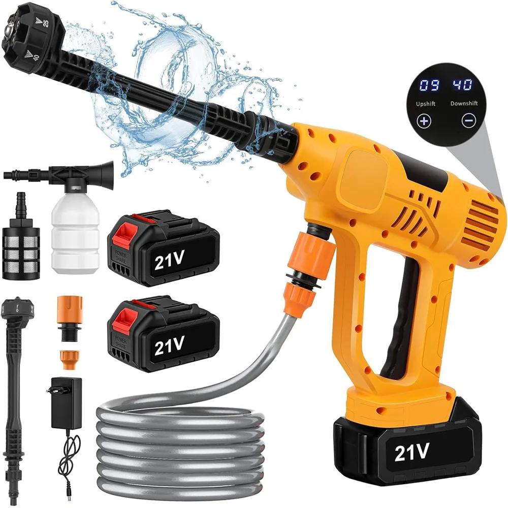 500W 65Bar Brushless Electric High Pressure Wash 10 Gear Adjustment Car Wash Water Gun Garden Spray for Makita 21V Battery