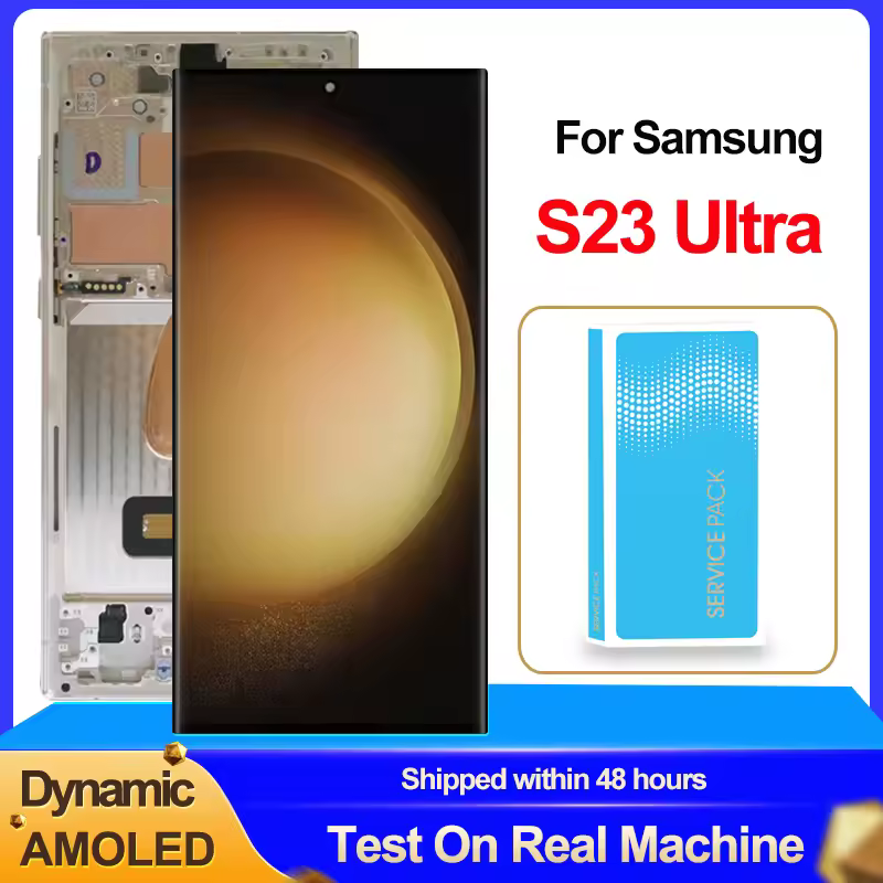 Dynamic AMOLED 6.8" For Samsung S23 Ultra 5G Display Touch Screen Digitizer Assembly For S23 Ultra SM-S918B LCD Replacement Part