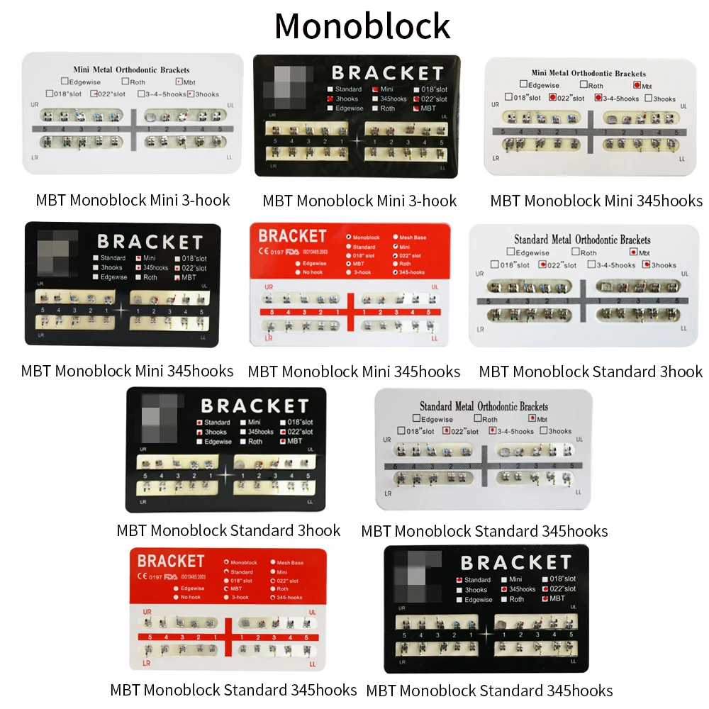 1Pack 20Pcs MBT 022 Orthodontic Brace Bracket 3Hook/345Hooks Standard Mini