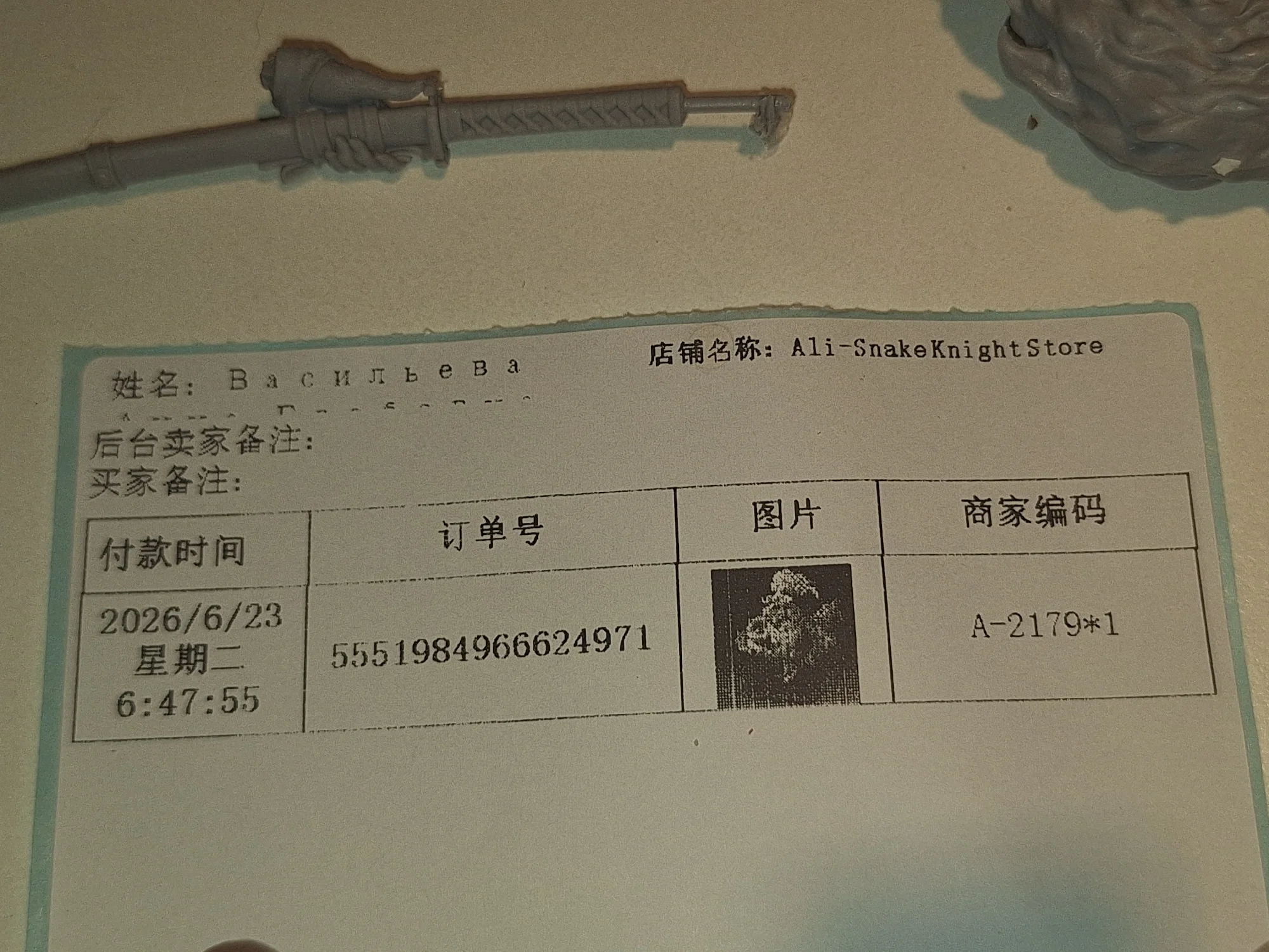 Buyer photo of this resin kit