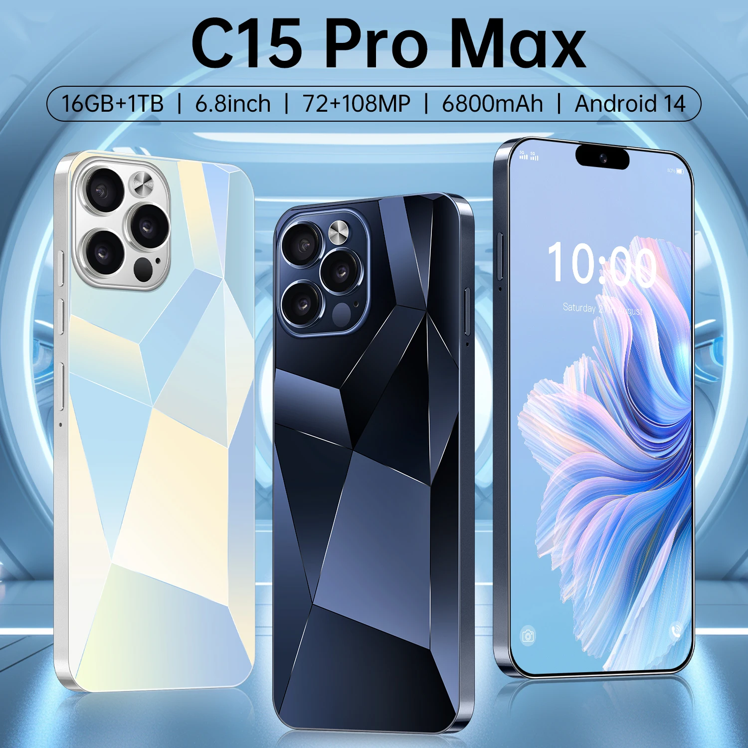 Cell phone Original C15 Pro Max 7.3inch 5G smartphone android cellphones Mobile Phones NFC Global Version Dual SIM Card 7800mAh