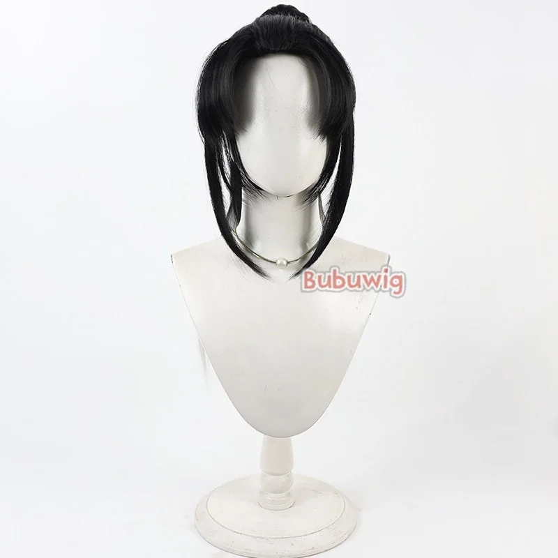 Bubuwig Synthetic Hair Kogarasumaru Cosplay Wigs Touken Ranb Kogarasumaru Black Mixed Silver White Ponytail Wig Heat Resistant