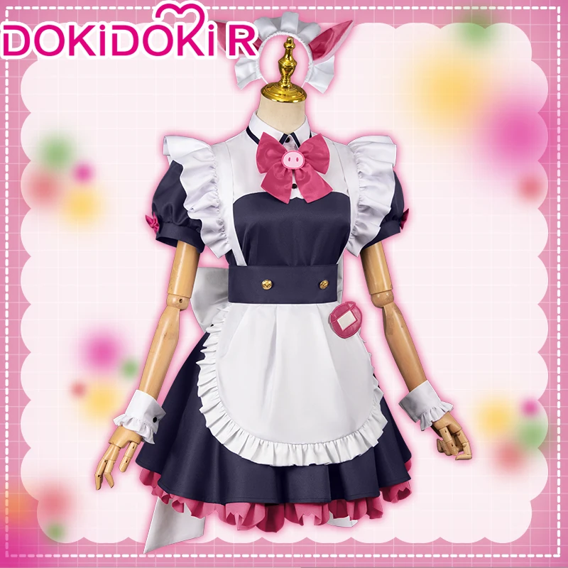 【S-2XL】DokiDoki-R Anime Akiba Maid War Cosplay Costume Wahira Nagomi/Mannen Ranko Cosplay Maid Dress Ton Tokoton Yumechi Shiipon