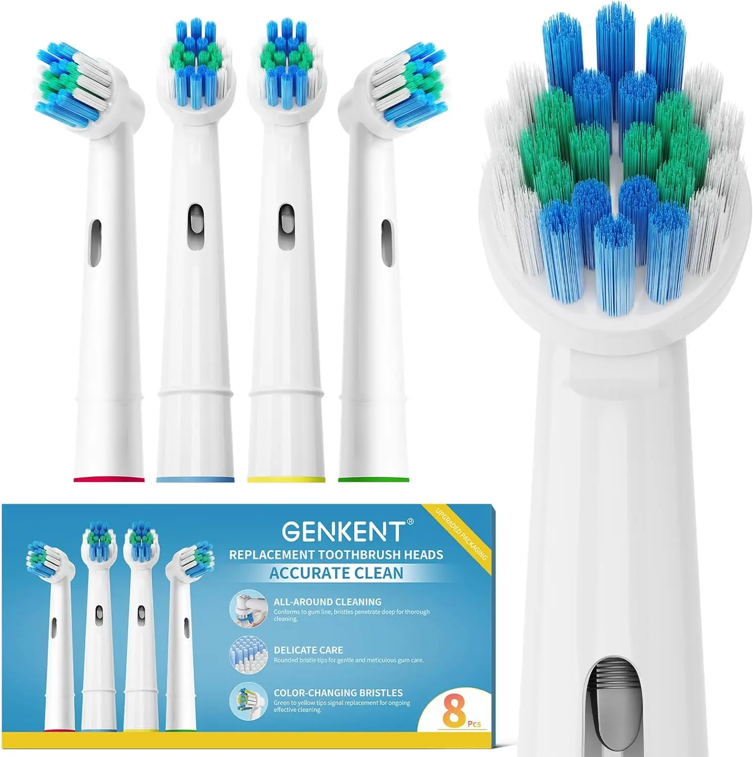 8 Pack Replacement Toothbrush Head Compatible with Oral B Toothbrush (Premium Packaging)