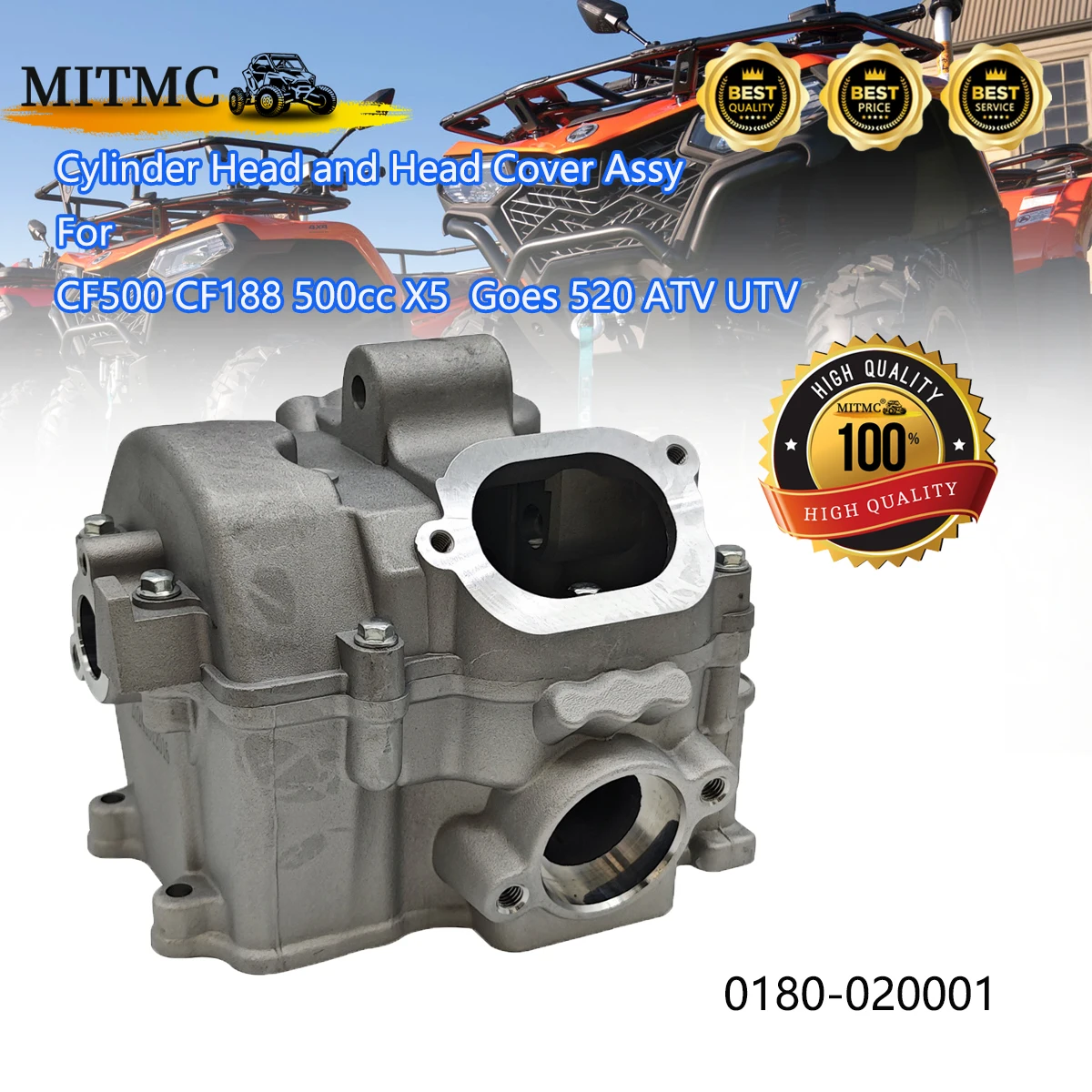 

Cylinder Head and Head Cover Assy For CF500 CF188 500cc X5 Goes 520 Linhai Loncin Gladiator RX510 ATV UTV 0180-020001