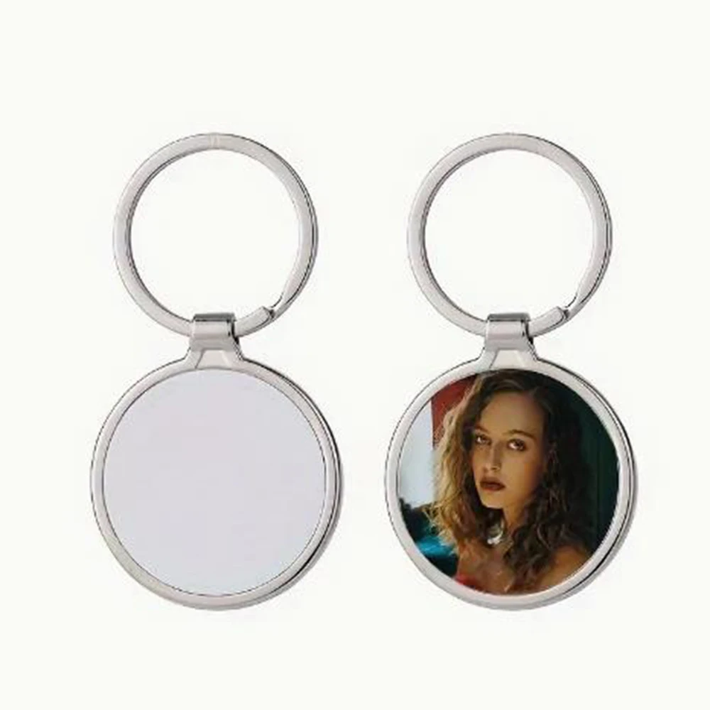 10pcs Sublimation Blank Heat Transfer Keychain Picture Photo Frame Key Chain Bag Backpack Charm Car Hanging Ornament Birthday