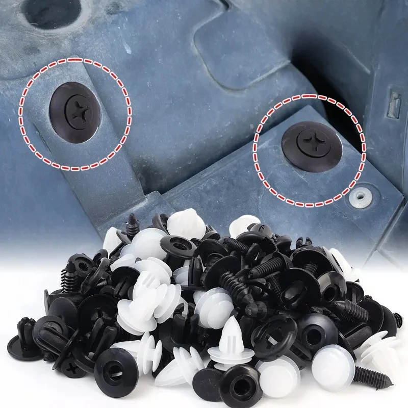 Clips mixtes en plastique pour voiture, fixation automatique, goupille de fermeture de porte, retrait de vis à rivets, outils de démontage pour produits de retrait, 100 pièces