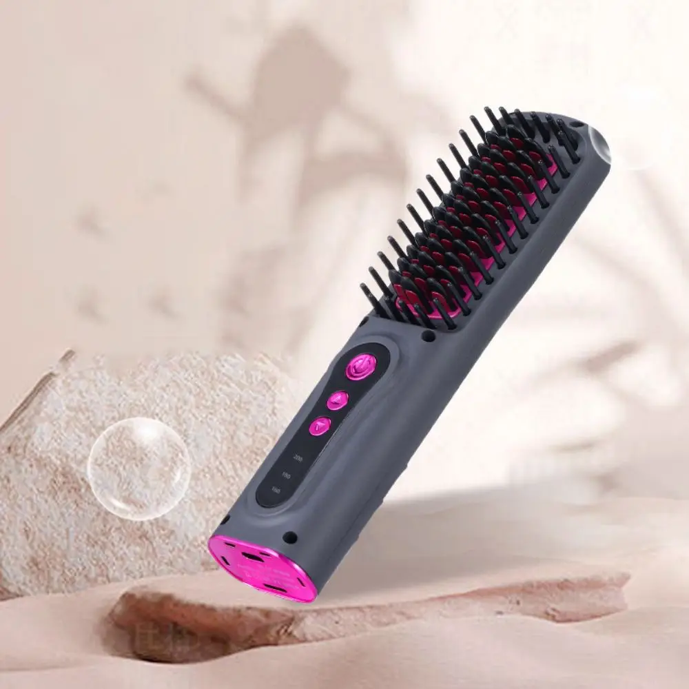 Portable Personal Hair Styling Tool For /Home Use,Wireless Straight Hair Combs USB Charging,Travel Electric Straight Hair Comb