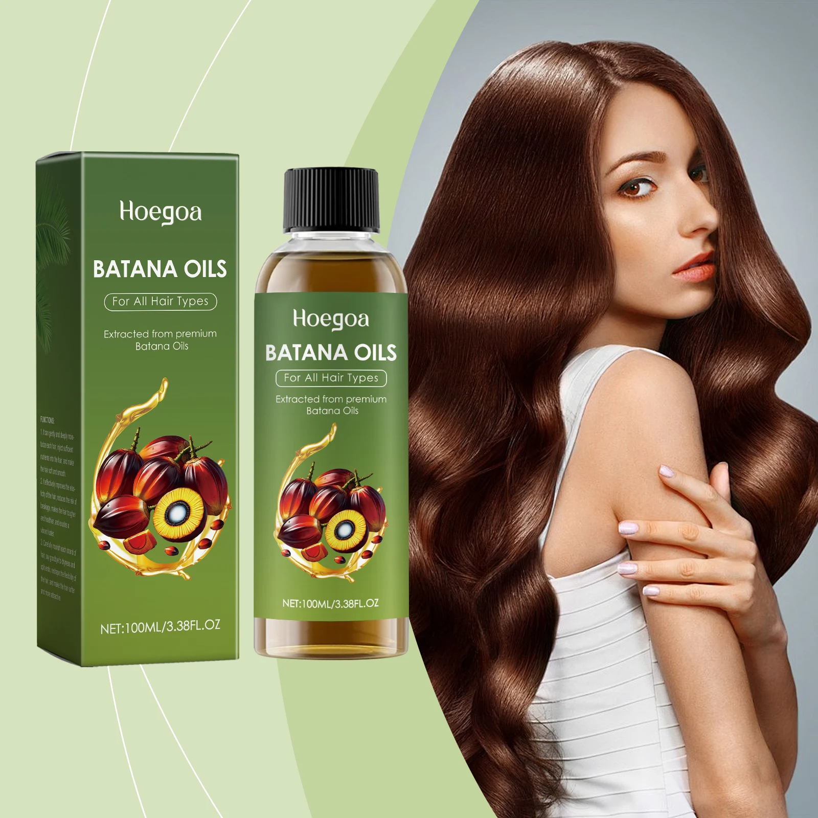 

Hoegoa 100ml Batana Oil Hair Care Essential Oil Scalp Nourishing Restore Split Hair Luster Oil Control Care Dense Hair Serum Oil