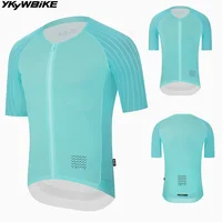 YKYWBIKE 2026 Maillot de Ciclismo MTB sin Cuello para Hombre, Camiseta de Ciclismo Aerodinámica de Manga Corta Raglán, Maillot de Verano para Bicicleta de Carretera Pro