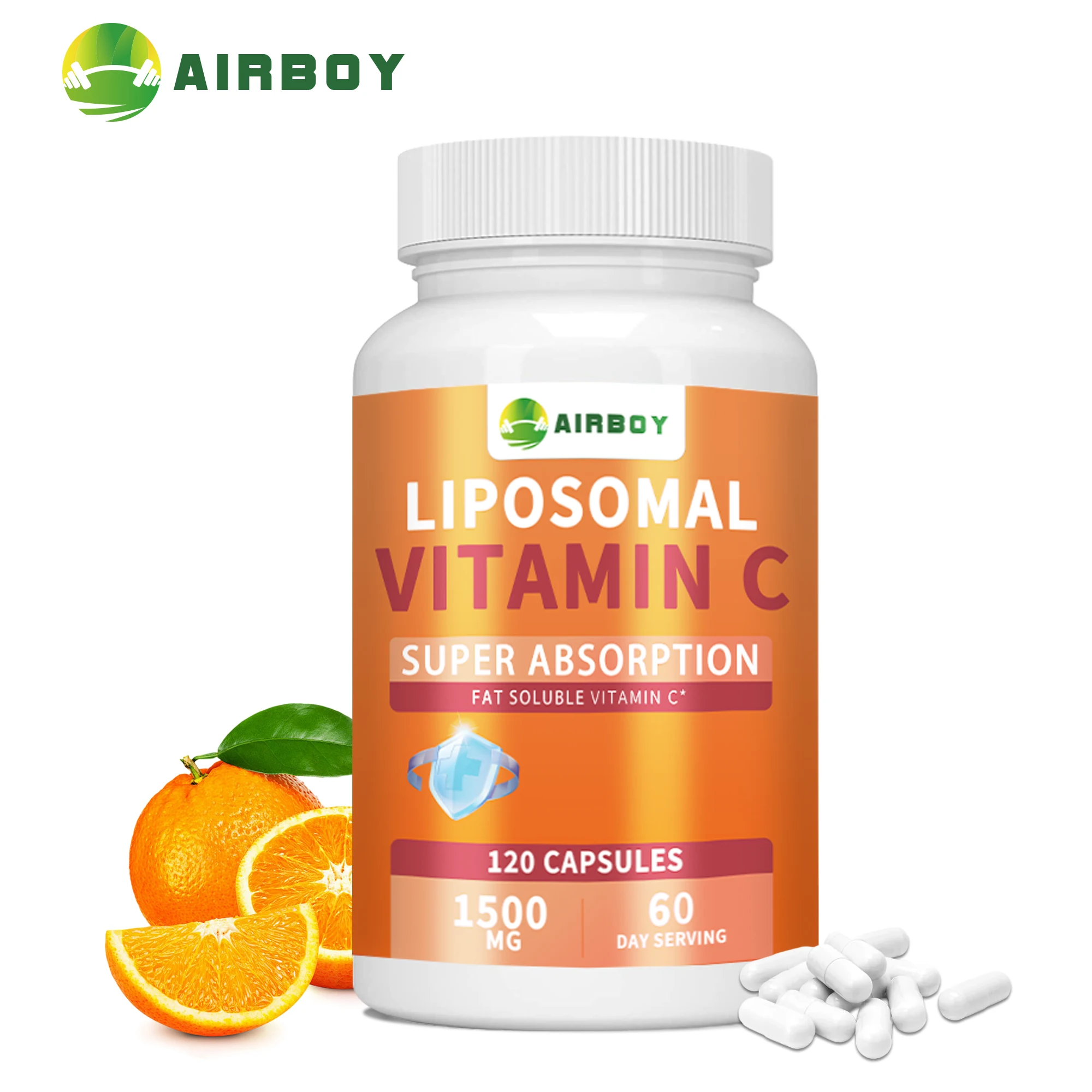 Liposomal Vitamin C Supplement - Immune System & Collagen Booster, Antioxidant, High Absorption VIT C - 120 Capsules