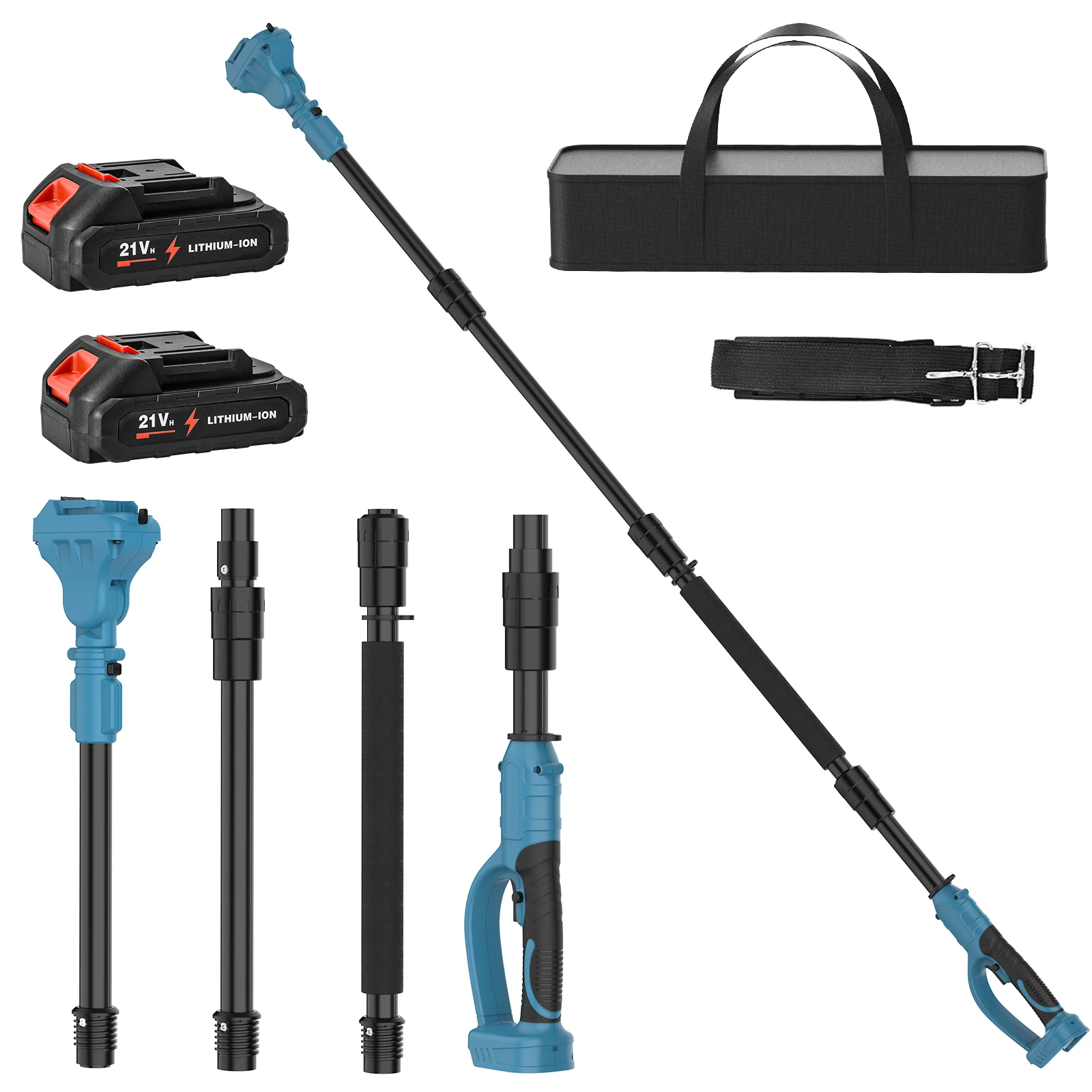 2M Steckbare Verlängerungsstange für elektrische Gartenschere & Kettensäge 180 °   Verstellbare Teleskopstange für hohe Äste für Makita 18V Akku