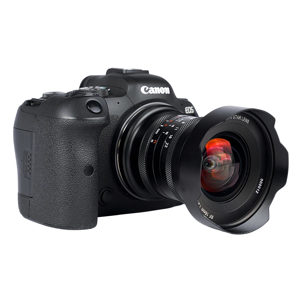 عدسة كاميرا Brightin Star 16mm F2.8 بإطار كامل وزاوية واسعة للغاية وتركيز يدوي بدون مرآة