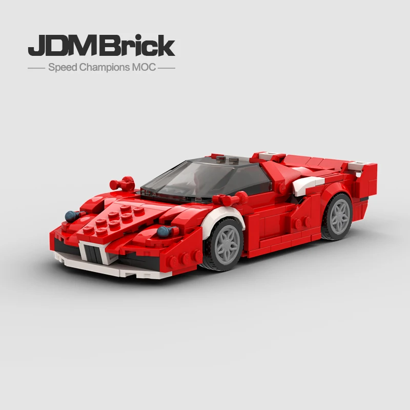 MOC-111663 Cool Assembly Building Block Speed 8 Grid Car Red Super Run Boy Puzzle Assembly Car Decoration Toy