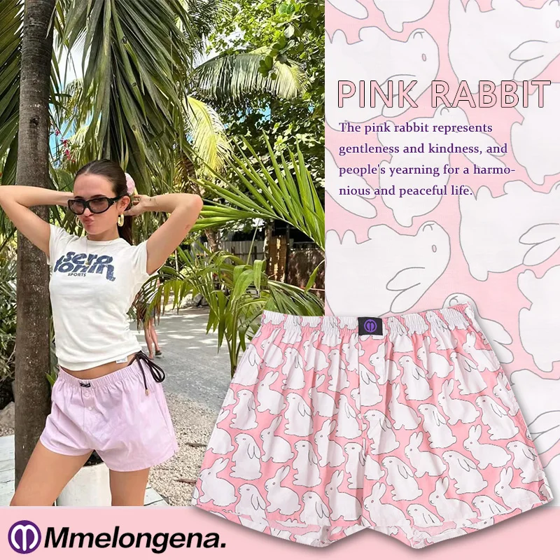 Short rose en pur coton pour femmes, sous-vêtement jeune, motif jectif, confortable, 03/Wear, culotte d'extérieur respirante