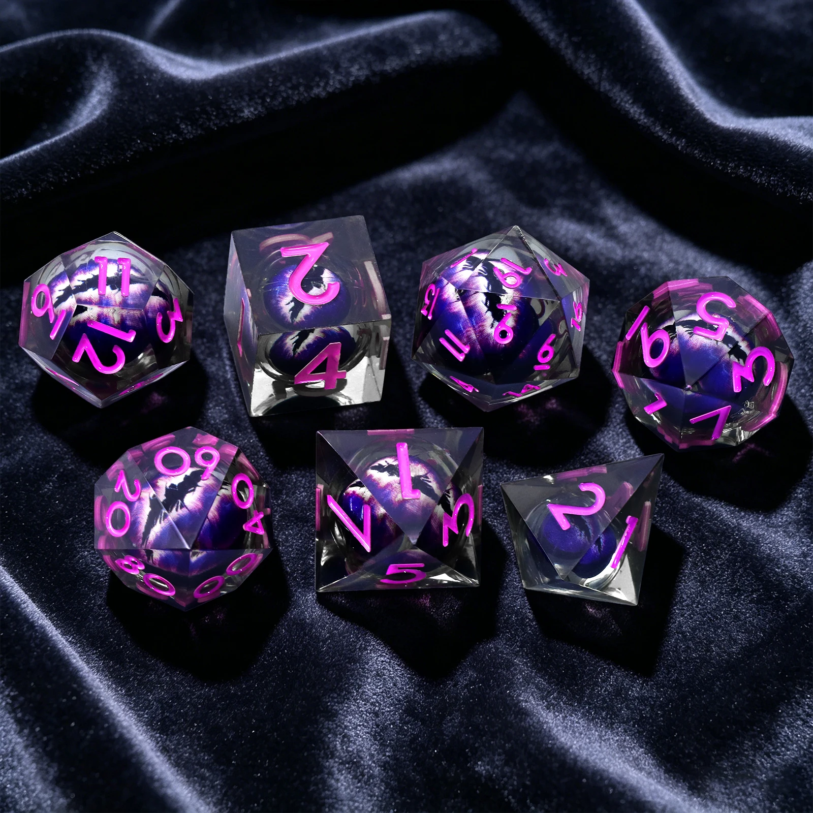 

Liquid Core Dice Sharp Edge Dice for Dungeons and Dragons Dice Resin DND Dice d&d dice , RPG Dice Set